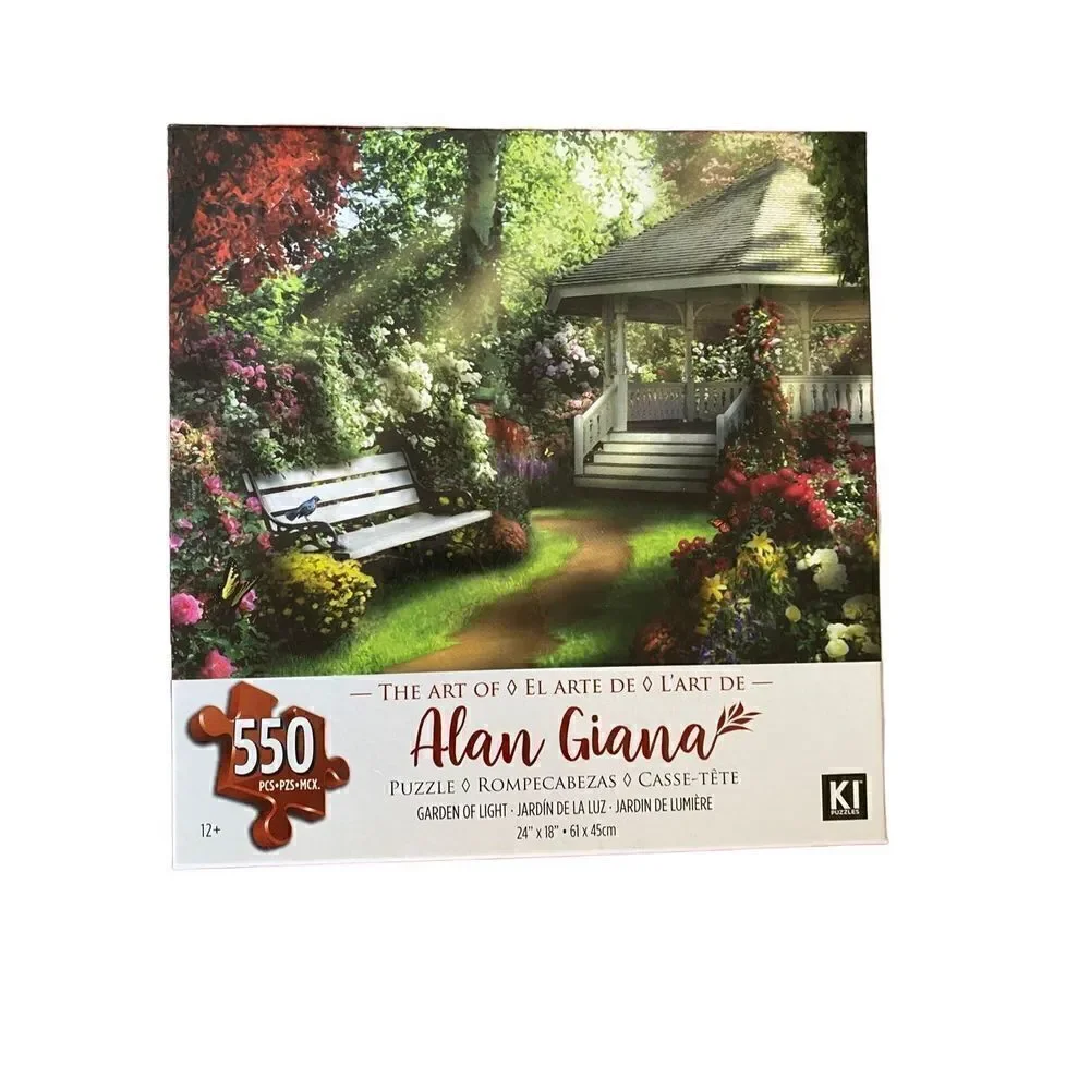 Alan Giana 550 piece puzzle outdoor floral gazebo complete